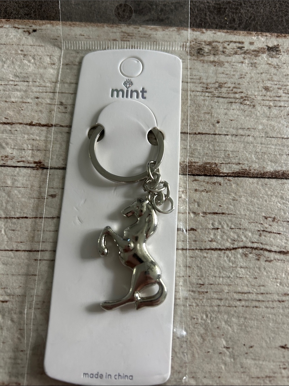 5/$25 Mint Silver Rearing Horse Key Ring - Picture 1 of 1